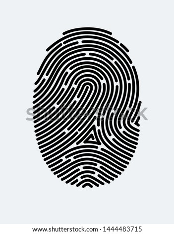 Fingerprint icon. Cyber security concept. Digital security authentication concept. Biometric authorization. Identification. Vector illustration black isolated fingerprint sign on white background