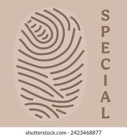 Fingerprint icon. Cyber security and digital security authentication concept. Brown special print. EPS 10.