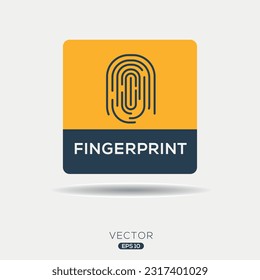 (Fingerprint) Icon Design, Vector sign.