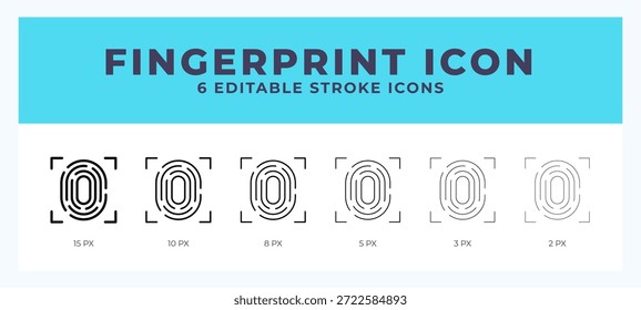 Icono de huella digital con diferentes trazos. Ilustración vectorial.