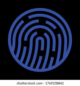 Fingerprint icon. Digital security authentication concept on background