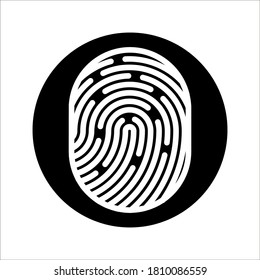 Icono de huella digital. Concepto de autenticación de seguridad digital eps 10