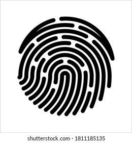 Icono de huella digital. Concepto de autenticación de seguridad digital eps 10