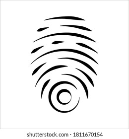 Icono de huella digital. Concepto de autenticación de seguridad digital eps 10