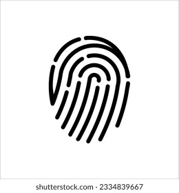Icono de huella digital. Concepto de autenticación de seguridad digital. ilustración vectorial sobre fondo blanco