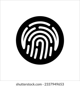 Icono de huella digital. Concepto de autenticación de seguridad digital. ilustración vectorial sobre fondo blanco