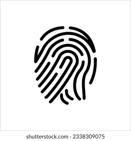 Icono de huella digital. Concepto de autenticación de seguridad digital. ilustración vectorial sobre fondo blanco