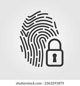 Fingerprint icon. Digital security authentication concept. Vector illustration