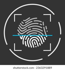 Fingerprint icon. Digital security authentication concept. Vector illustration