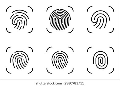 Fingerprint icon. Digital security authentication concept on white background