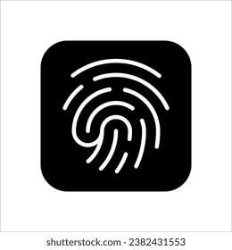 Icono de huella digital. Concepto de autenticación de seguridad digital en fondo blanco