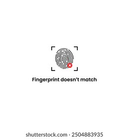 Fingerprint icon. Fingerprint doesn't match vector illustration.