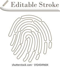 Fingerabdrucksymbol. Bearbeitbar Stroke Simple Design. Vektorgrafik.