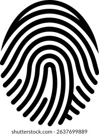 Fingerprint Icon Filled Silhouette Vector Illustration for Biometric Security