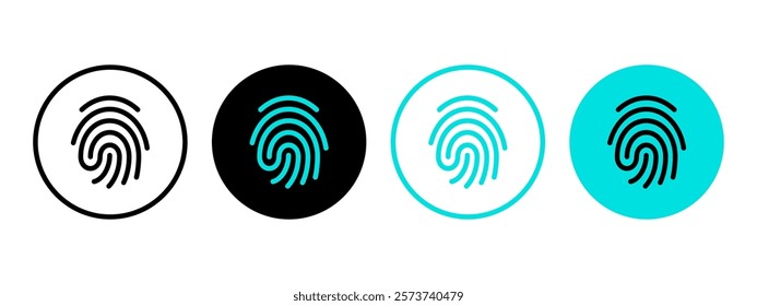 Fingerprint icon. Finger print button. Thumb print vector illustration. Finger scanning symbol. Biometric access authentication check sign. Identity privacy password. Put your finger there pictogram.