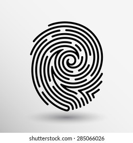 Fingerprint Icon Finger Print Vector Id Theft Macro Stamp.