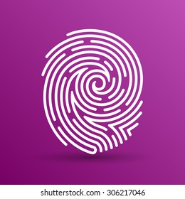 Fingerprint icon finger print vector id theft macro stamp.