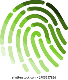 Fingerprint Icon. Flat Color Ladder Design. Vector Illustration.