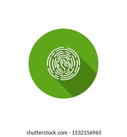 fingerprint icon in flat color style, vector illustration