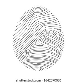 Fingerprint icon flat line design.Identification symbol. Vector illustration