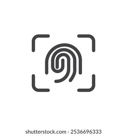 Icono de huella digital Conjunto de contorno simple plano