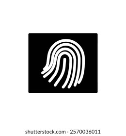 Fingerprint icon Flat simple outline set