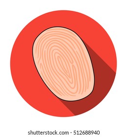 Fingerprint icon in flat style isolated on white background. Crime symbol stock vector illustration.