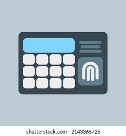 Icono de huellas digitales en estilo plano, utilizado para la presentación de aplicaciones móviles del sitio web