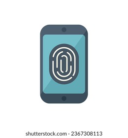 Fingerprint icon flat vector. Data protect. Safe personal isolated