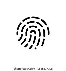 Fingerprint icon flat vector illustration.