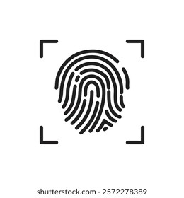 Fingerprint icon Flat vector set outline