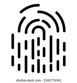 Icono de huella digital, negro completo. Adecuado para necesidades de diseño de sitios web, contenido, afiches, banner o edición de video