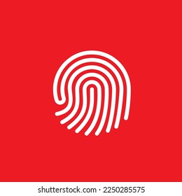 Fingerprint icon. Graphic resource template, vector illustration.