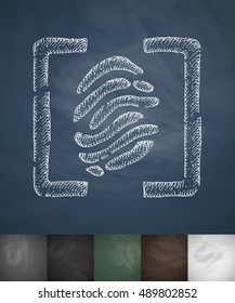 fingerprint icon. Hand drawn vector illustration