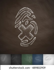 fingerprint icon. Hand drawn vector illustration