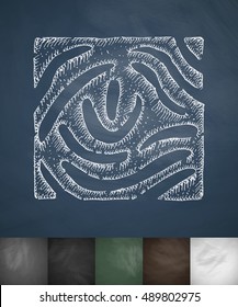 Fingerprint icon. Hand drawn vector illustration