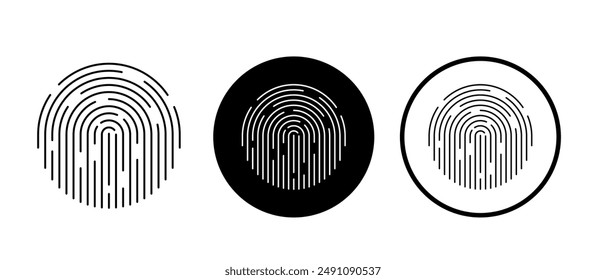 Fingerprint icon. Fingerprint icons set. Biometric data. Fingerprint scanning icon.  Security logo. Vector illustration 