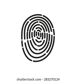 The fingerprint icon. ID symbol. Flat Vector illustration.