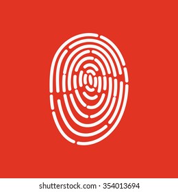 The fingerprint icon. ID symbol. Flat Vector illustration