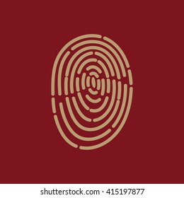 The fingerprint icon. ID symbol. Flat Vector illustration