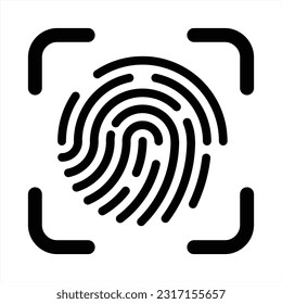 Icono de huella digital. Icono de identificación de huellas digitales para aplicaciones y sitios web. Ilustración vectorial.	