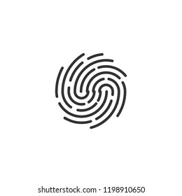 Fingerprint icon. Identification symbol. Vector illustration, flat design.