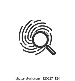 Fingerprint icon. Identification symbol. Vector illustration, flat design.