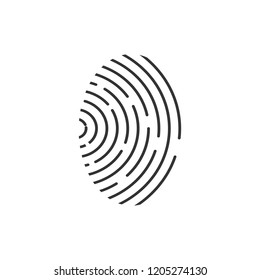 Fingerprint icon. Identification symbol. Vector illustration, flat design.