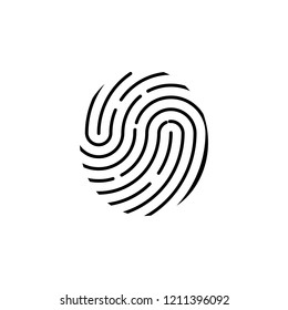 Fingerprint icon. Identification symbol. Vector illustration, flat design.