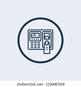Fingerprint icon. Identification symbol. Vector illustration, flat design.