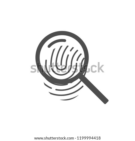 Fingerprint icon. Identification symbol. Vector illustration, flat design.