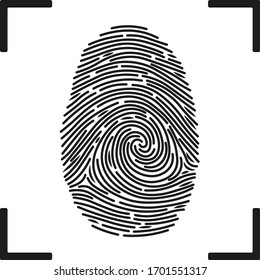 Fingerprint icon. Identification. Vector illustration.