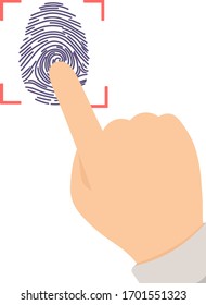 Fingerprint icon. Identification. Vector illustration.