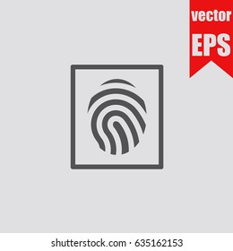 Fingerprint icon infographic isolated in flat style.Vector illustration.